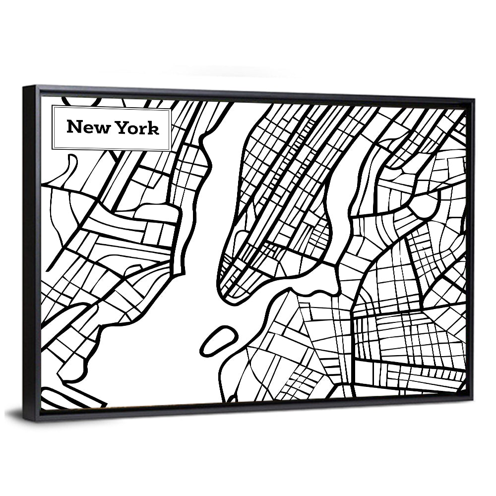 New York Map Wall Art