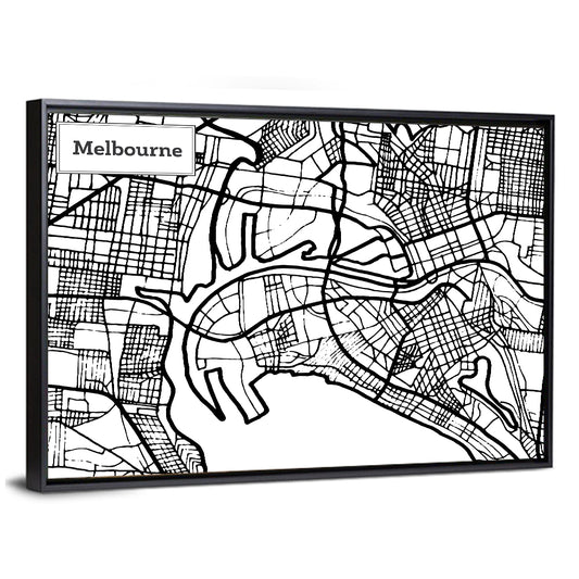 Melbourne Map Wall Art