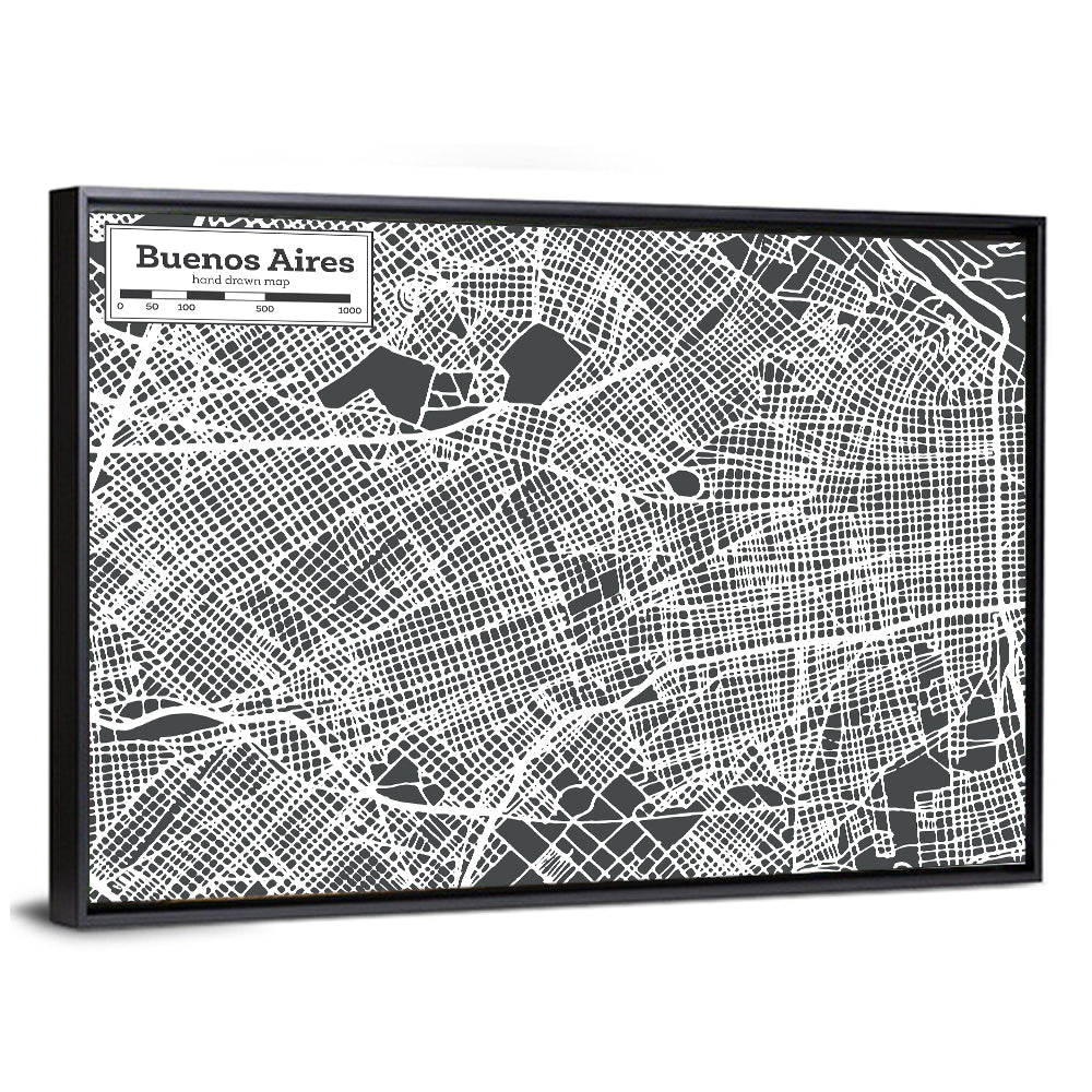 Buenos Aires Street Grid Map Wall Art