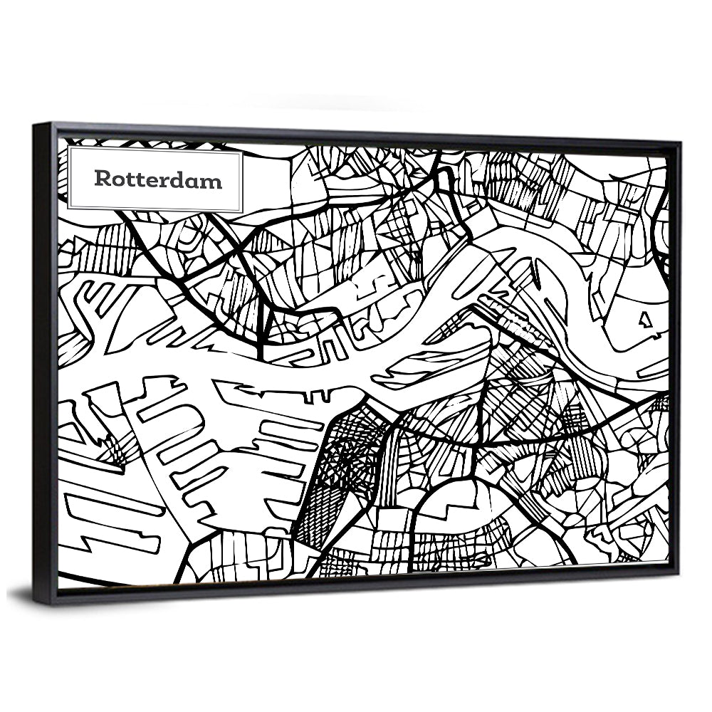 Rotterdam City Map Wall Art