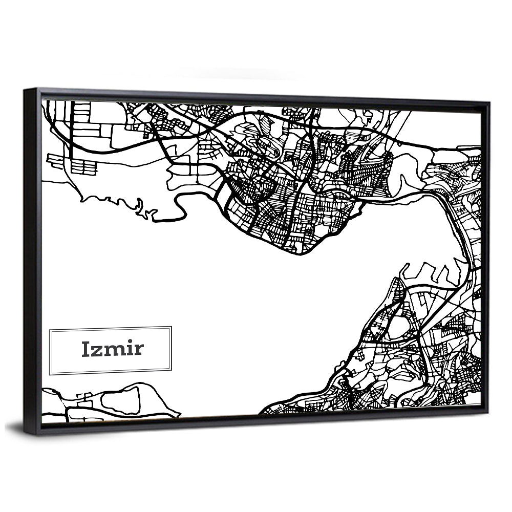 Izmir Map Wall Art