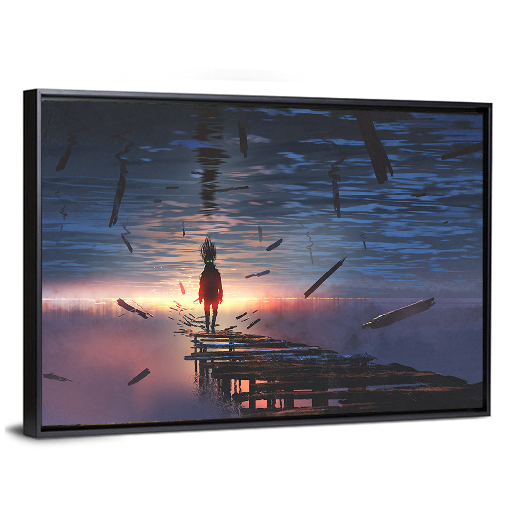 Surreal Sunset Over Mirrored Lake Wall Art