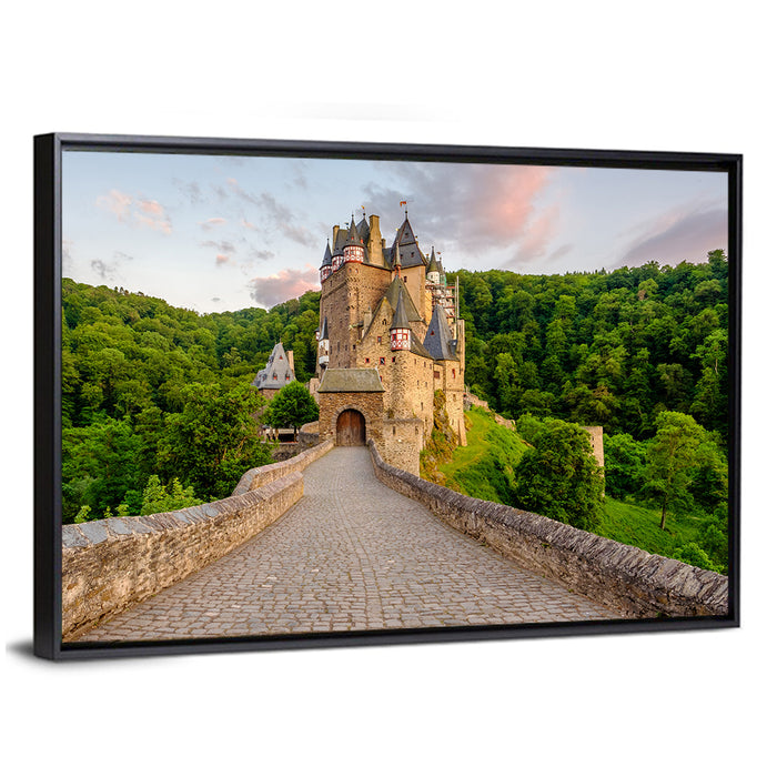 Eltz Castle at Dusk Wall Art as a framed canvas