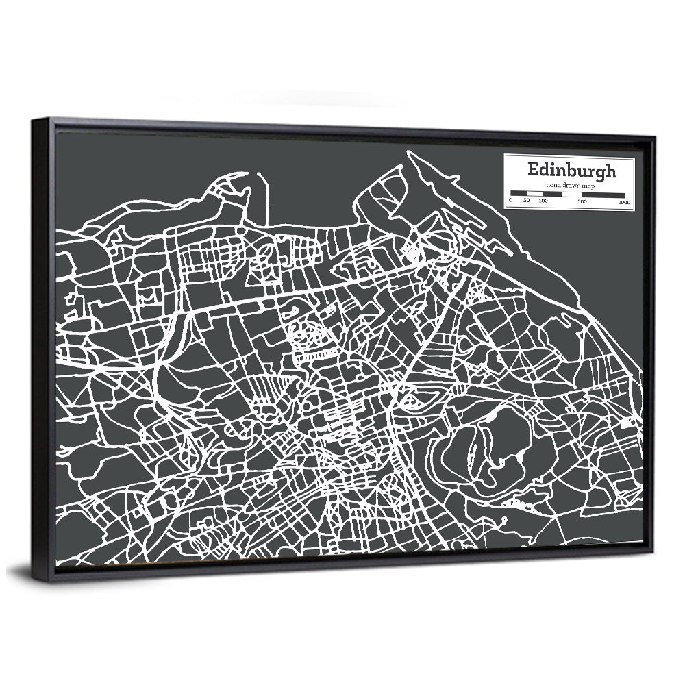 Edinburgh City Map Wall Art