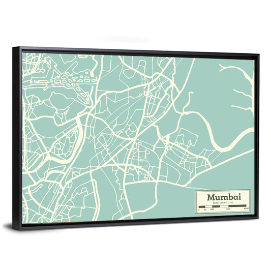 Mumbai City Map Wall Art