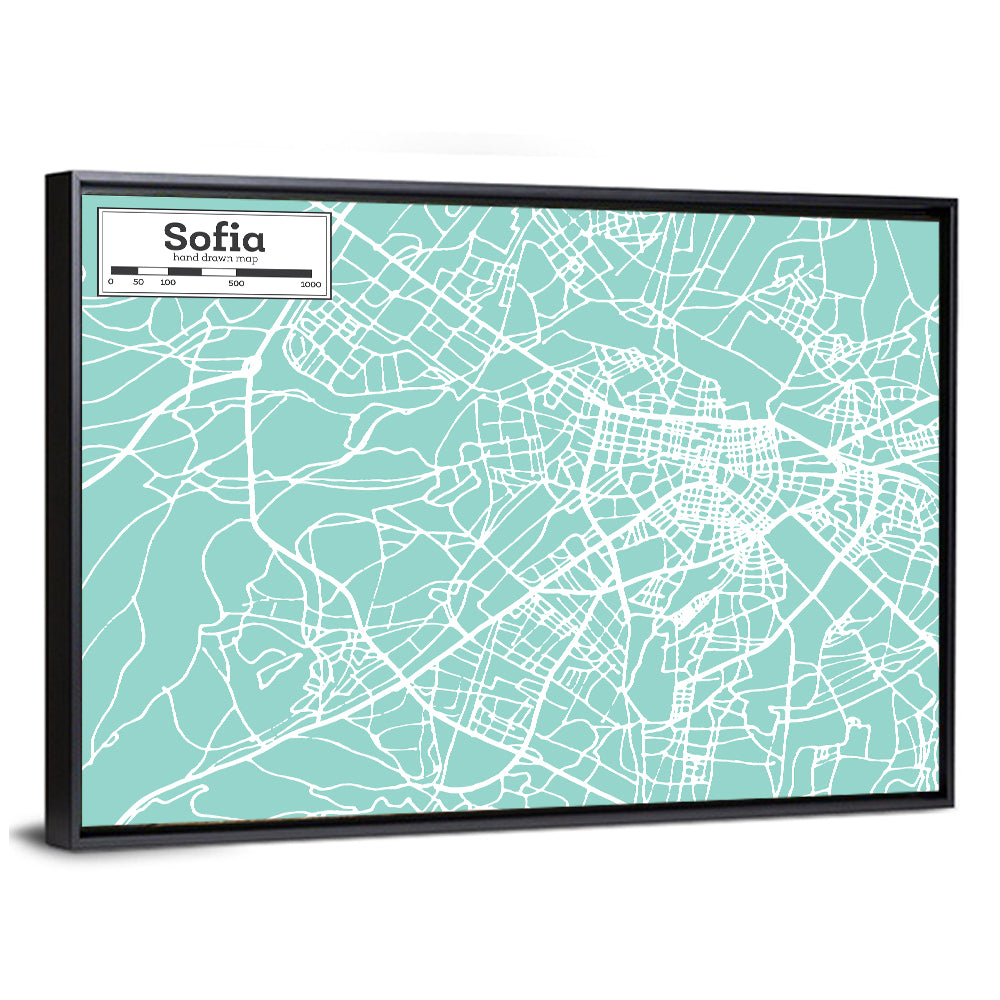 Sofia City Map Wall Art