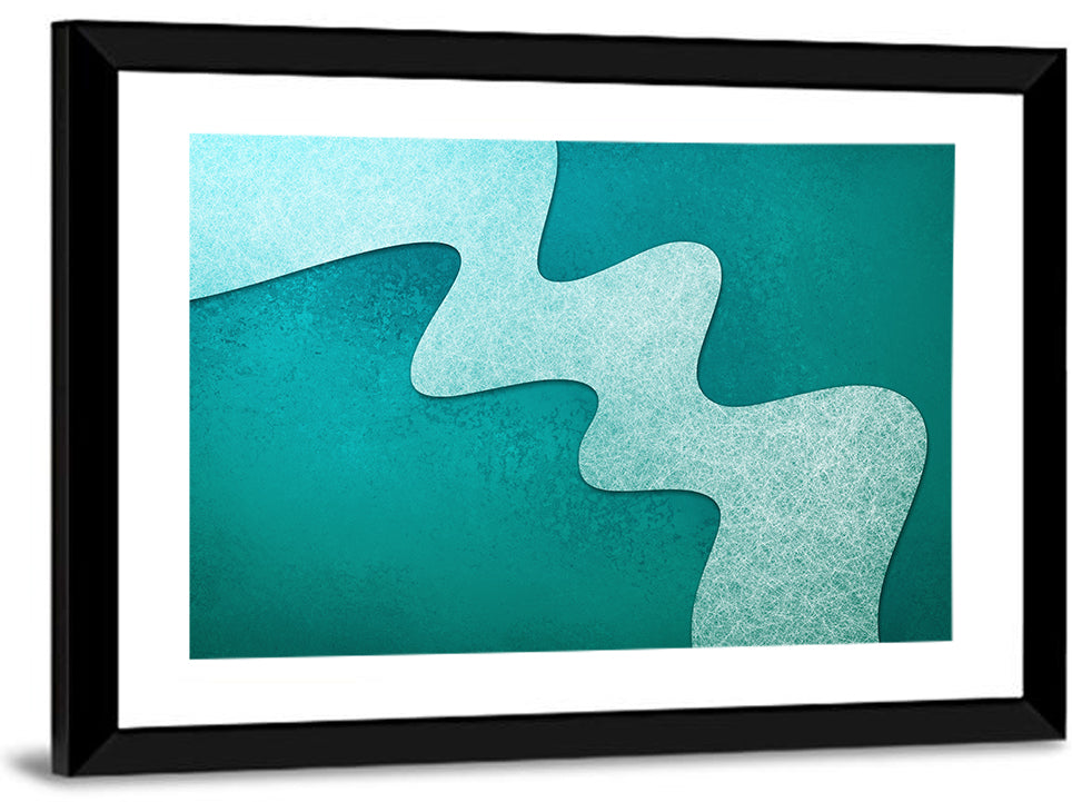 Teal Wavy Texture Wall Art