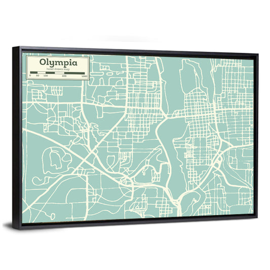 Olympia City Map Wall Art