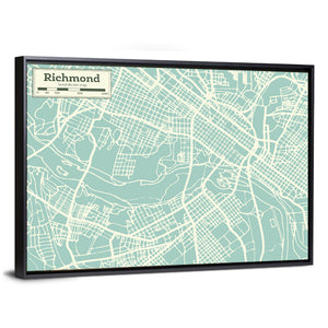 Richmond City Map Wall Art