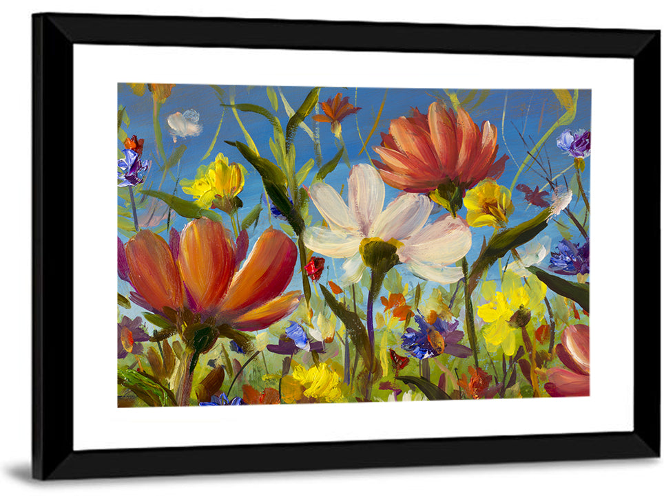 Sunlit Wildflower Meadow Wall Art