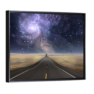 Galaxy Over Empty Road Wall Art