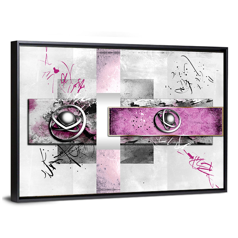 Magenta Orbital Spheres Wall Art