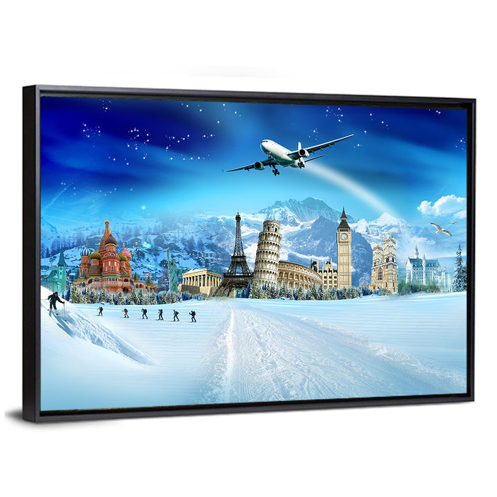 Global Winter Travel Montage Wall Art