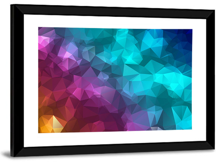 Multicolor Polygon Geometry Wall Art as a framed print