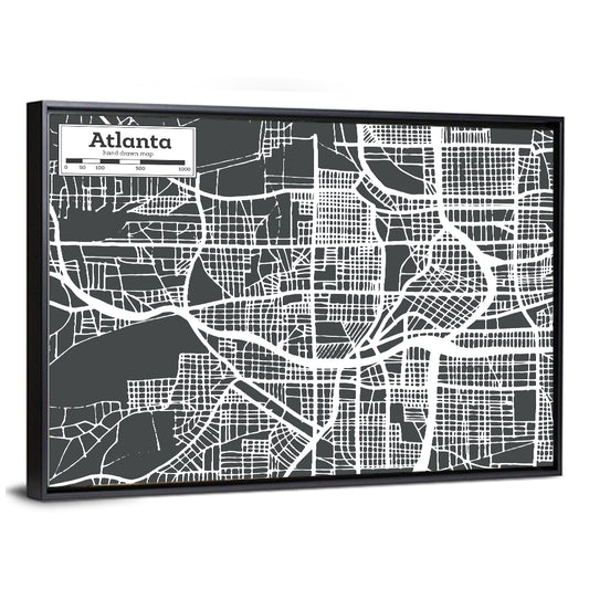 Atlanta City Map Wall Art