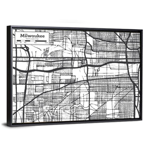 Milwaukee Wisconsin City Map Wall Art