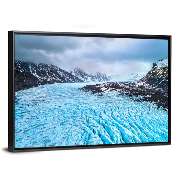 Skaftafell Glacier Aerial View Wall Art as a framed canvas
