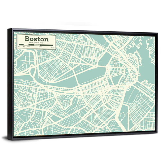 Boston City Map Wall Art