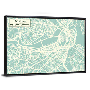 Boston City Map Wall Art