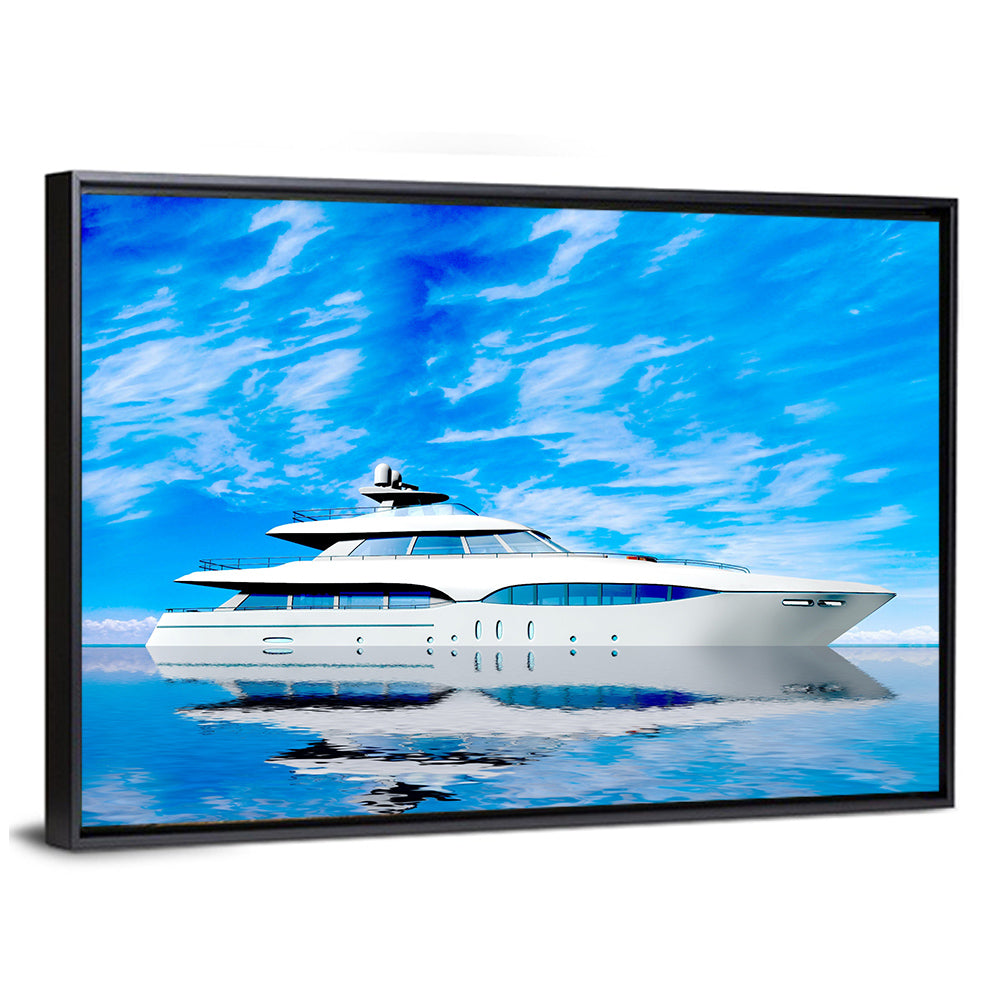 Blue Yacht Reflection Wall Art
