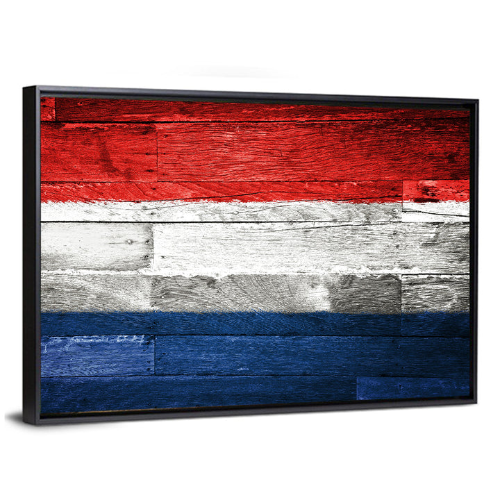 Dutch Flag on Distressed Wood Wall Art