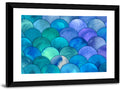 Blue Reptilian Scale Pattern Wall Art