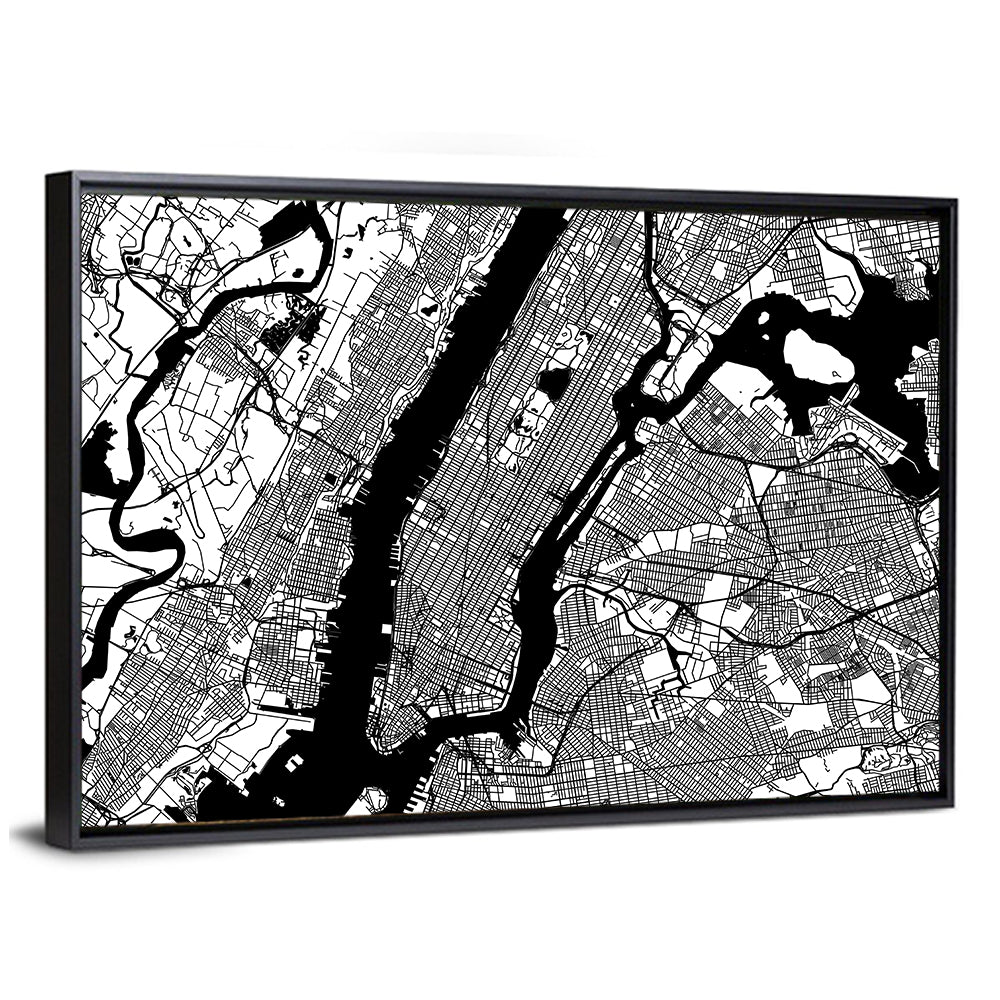 Map Of Manhattan Wall Art