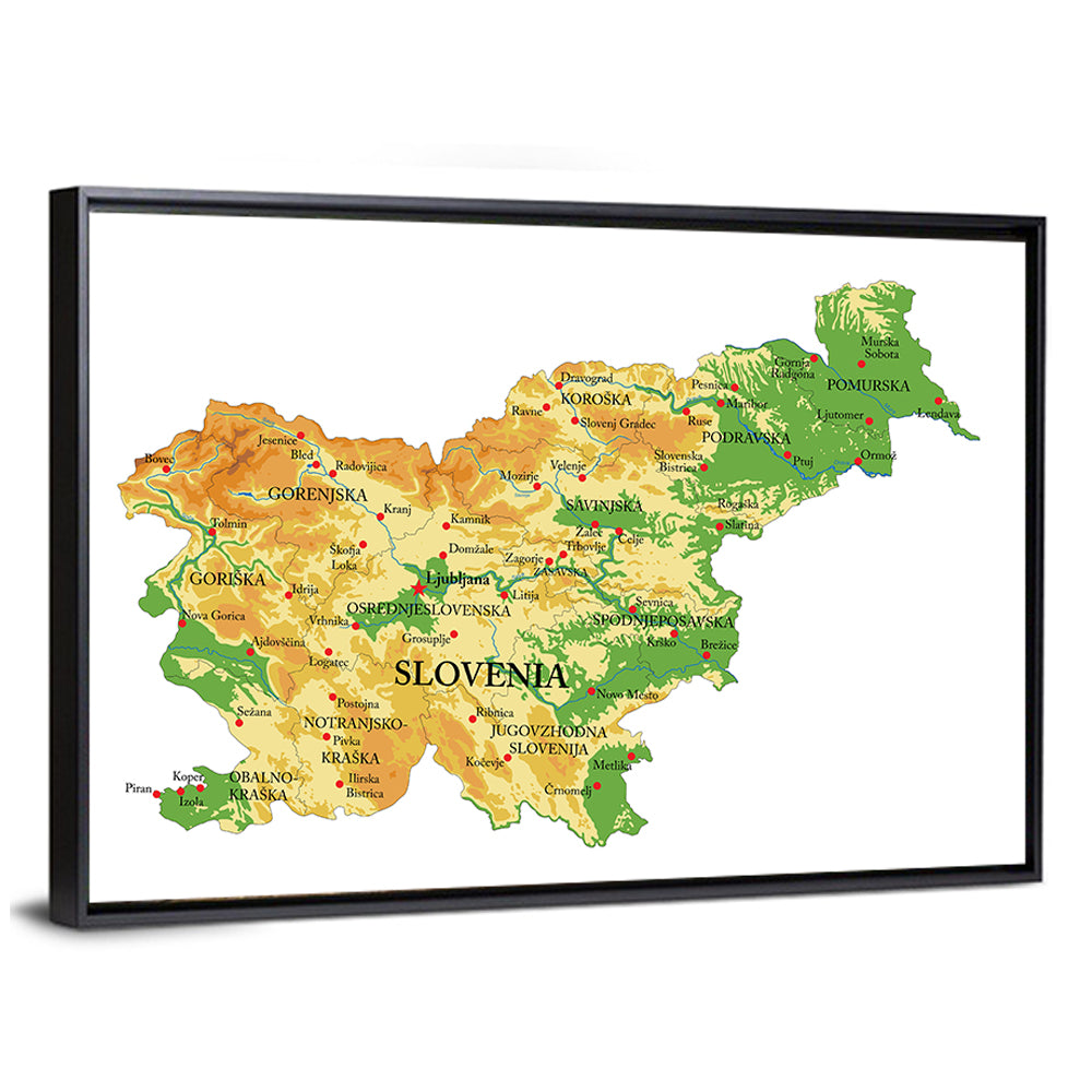 Slovenia Relief Map Wall Art