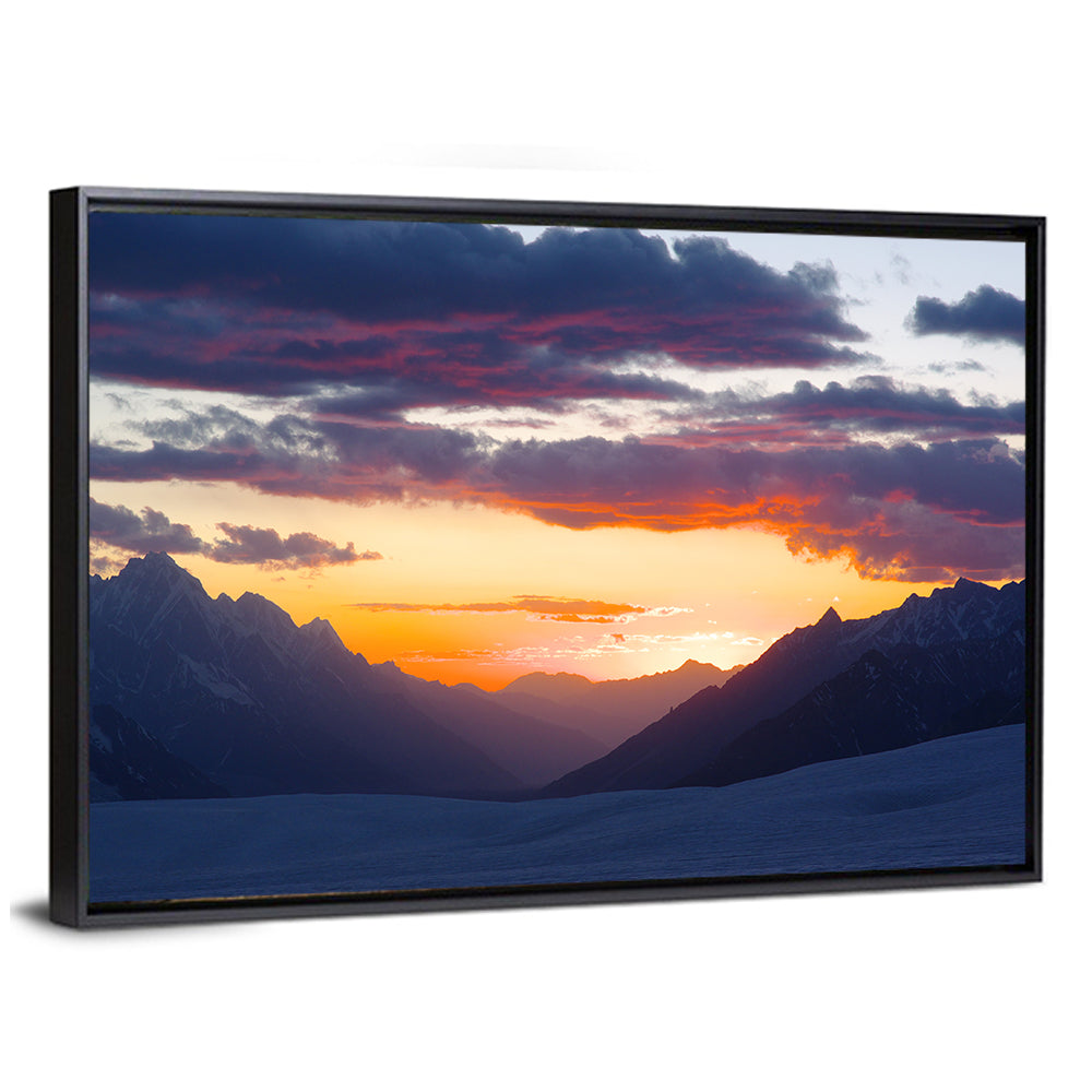 Hispar Pass Sunset Wall Art