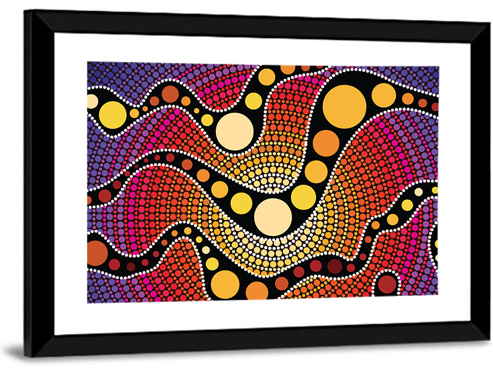 Aboriginal Dot Waves Wall Art