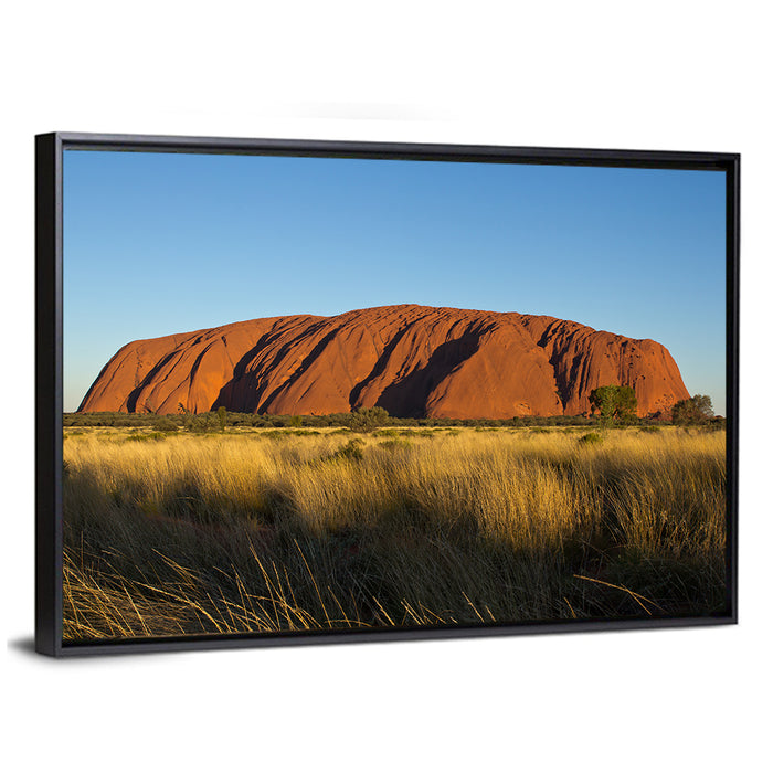 Uluru Red Rock at Golden Hour Wall Art as a framed canvas