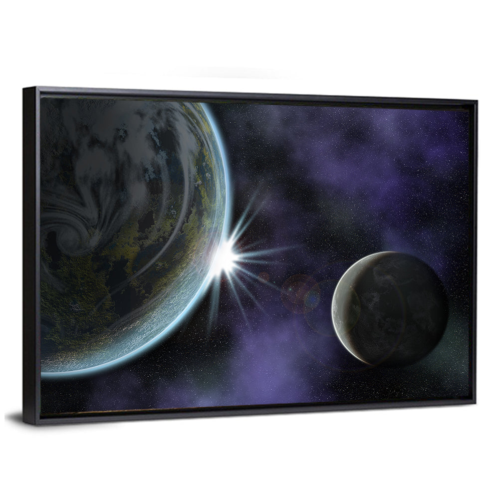 Twin Planets Sunrise Wall Art