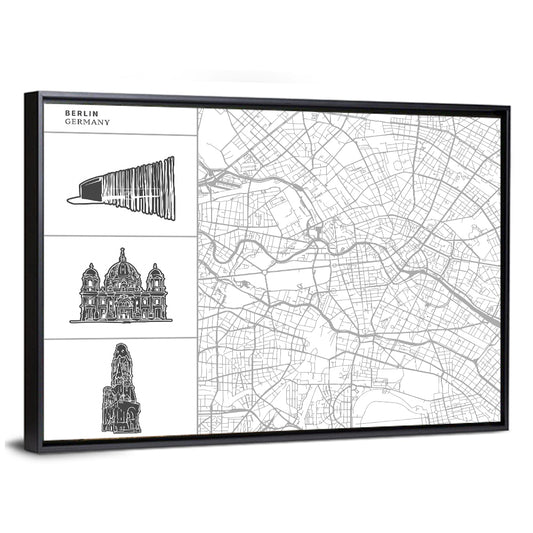 Berlin City Map Wall Art