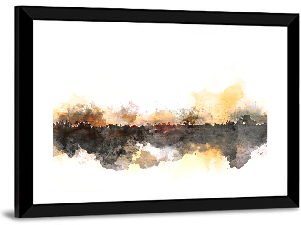 Sunset Treeline Watercolor Iii Wall Art