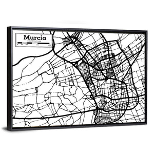Murcia City Map Wall Art