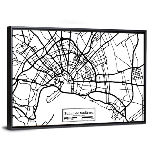 Palma de Mallorca City Map Wall Art