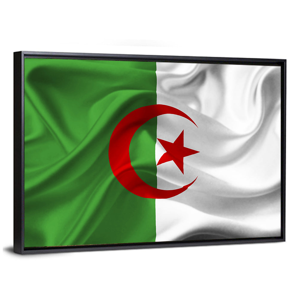 Waving Flag Of Algeria Wall Art