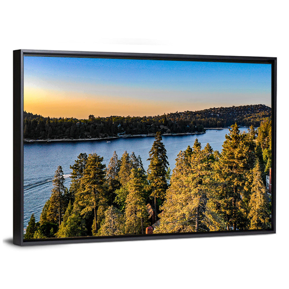 Lake Arrowhead Sunset Over Pines Wall Art