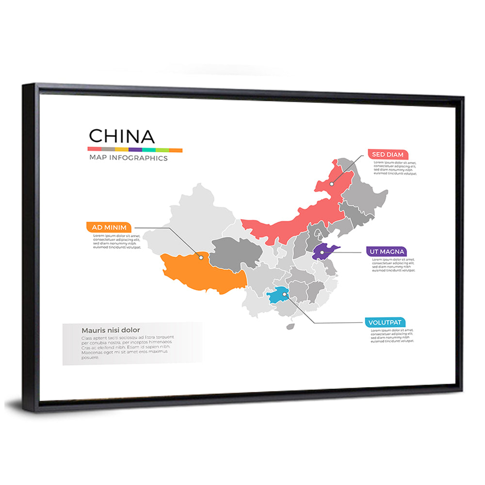 China Map Infographic Wall Art