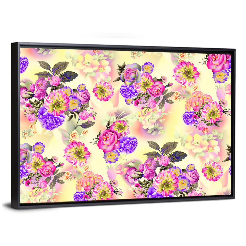 Summer Roses and Iris Pattern Wall Art
