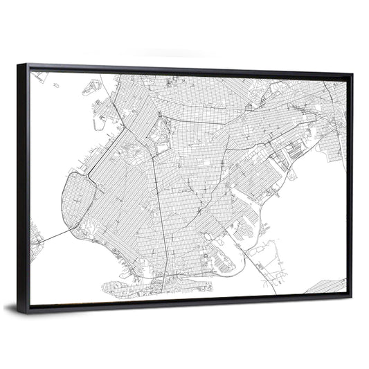 Brooklyn City Map Wall Art