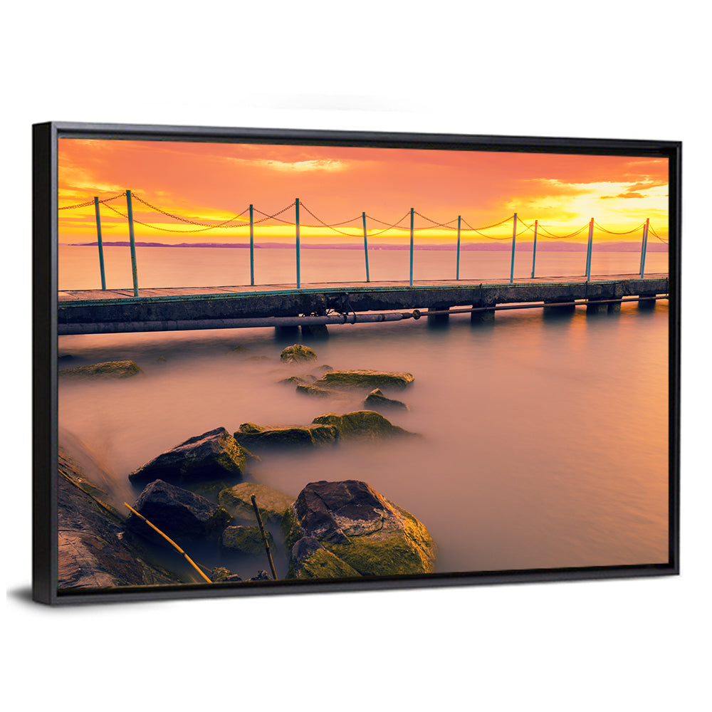 Lake Balaton Sunset Pier Wall Art