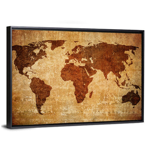 Grunge Map Of The World Wall Art