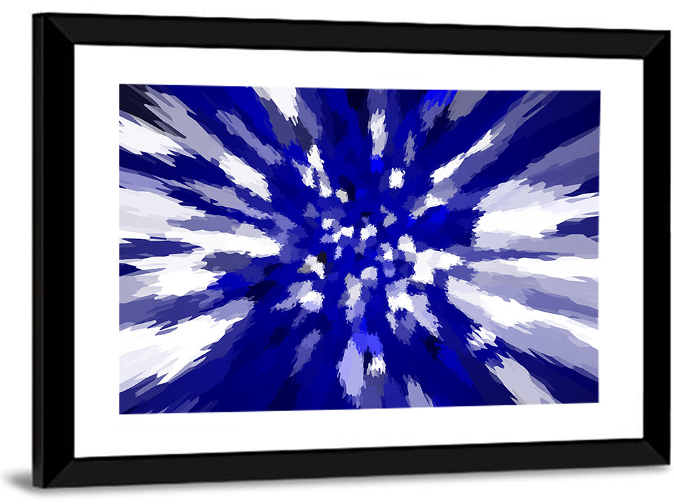 Radial Blue Starburst Wall Art