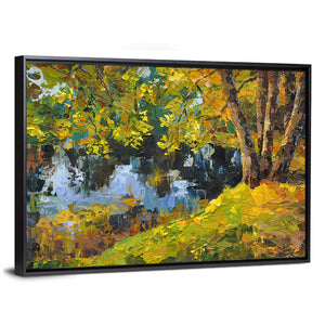 Sunny Autumn Day On Lake Wall Art