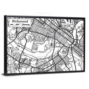Richmond City Map Wall Art