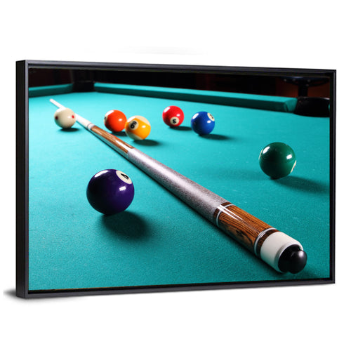 Billiard Cue on Green Felt Wall Art