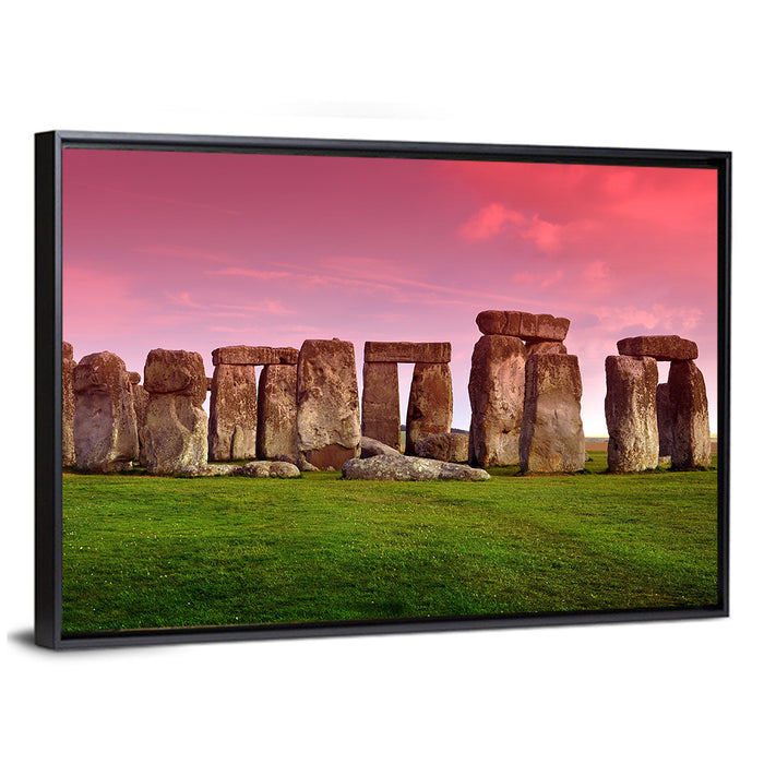 Stonehenge at Dusk Wall Art as a framed canvas