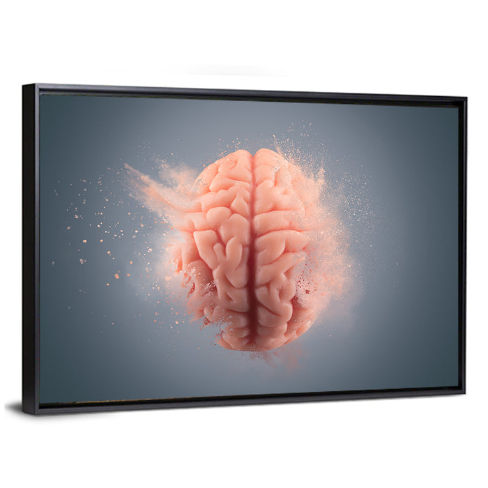 Anatomical Brain with Particles Wall Art as a framed canvas