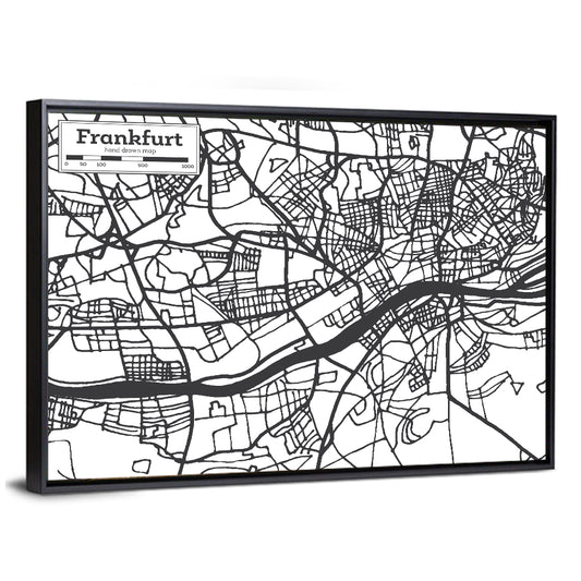 Frankfurt City Map Wall Art